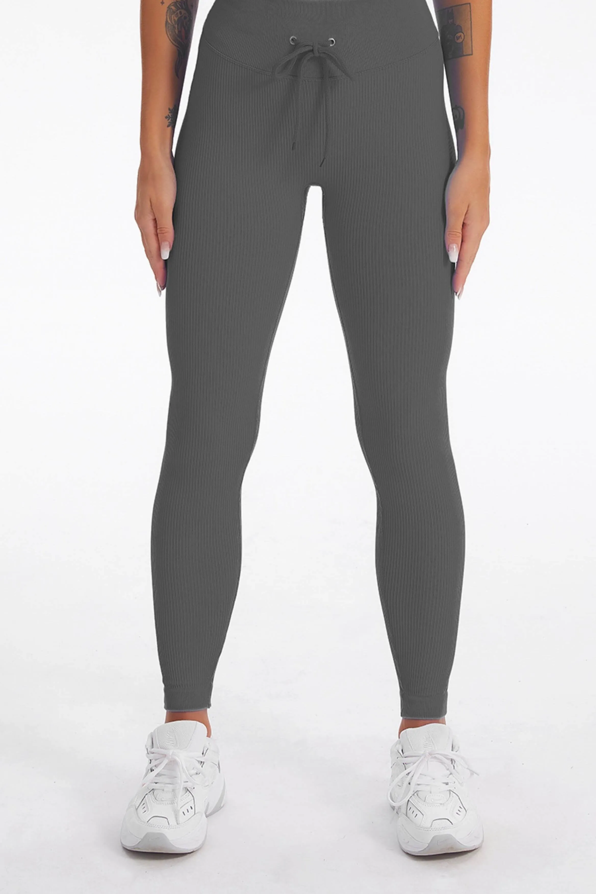 Acid Wash Ribbed Seamless 2 Piece Workout Sets