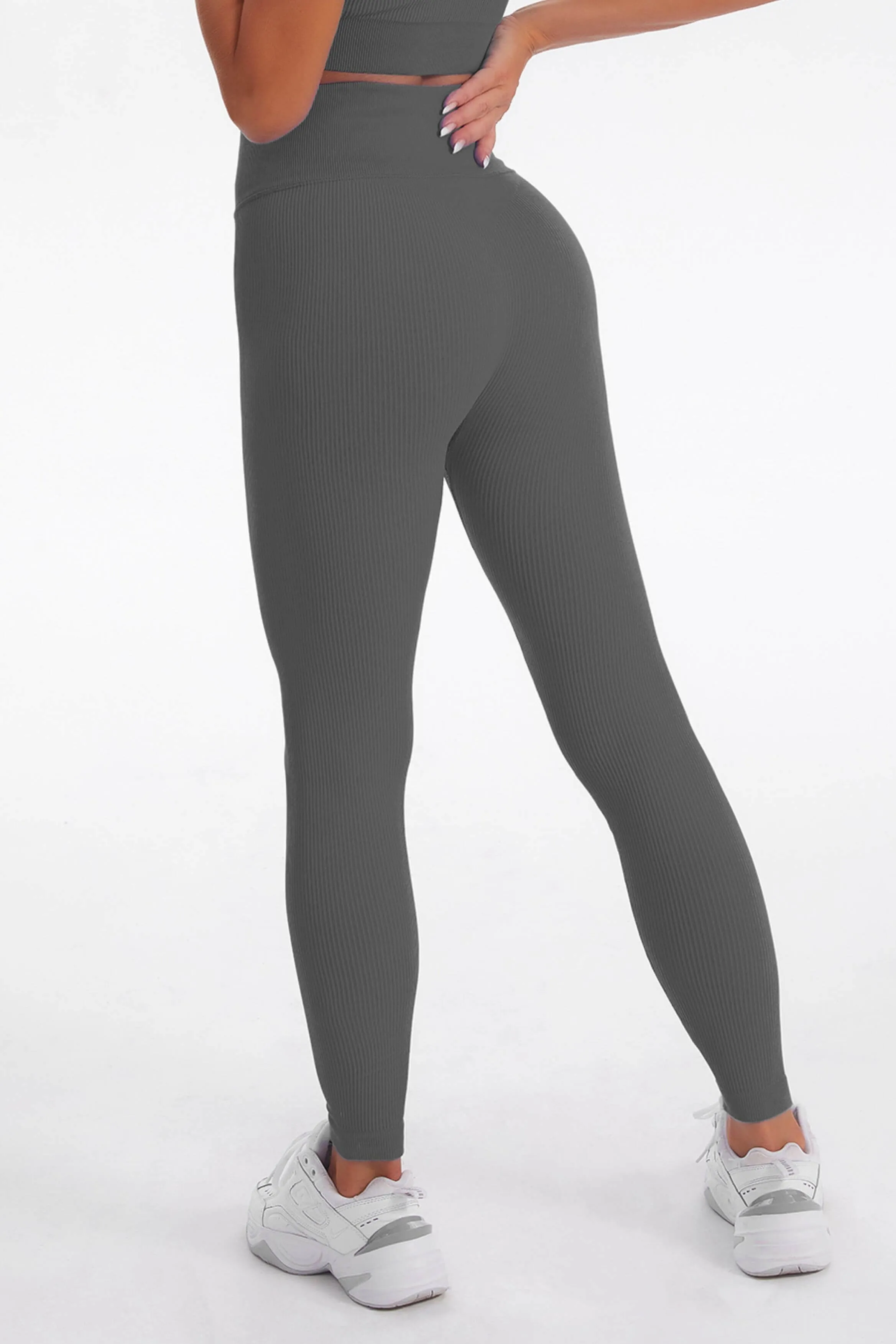 Acid Wash Ribbed Seamless 2 Piece Workout Sets
