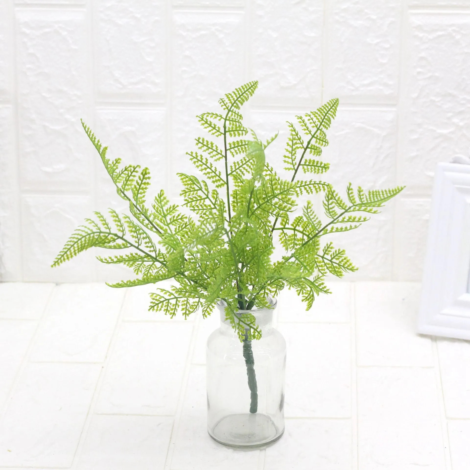 Artificial Plant Silk Flower Plastic Fake Green Plants 5PCS