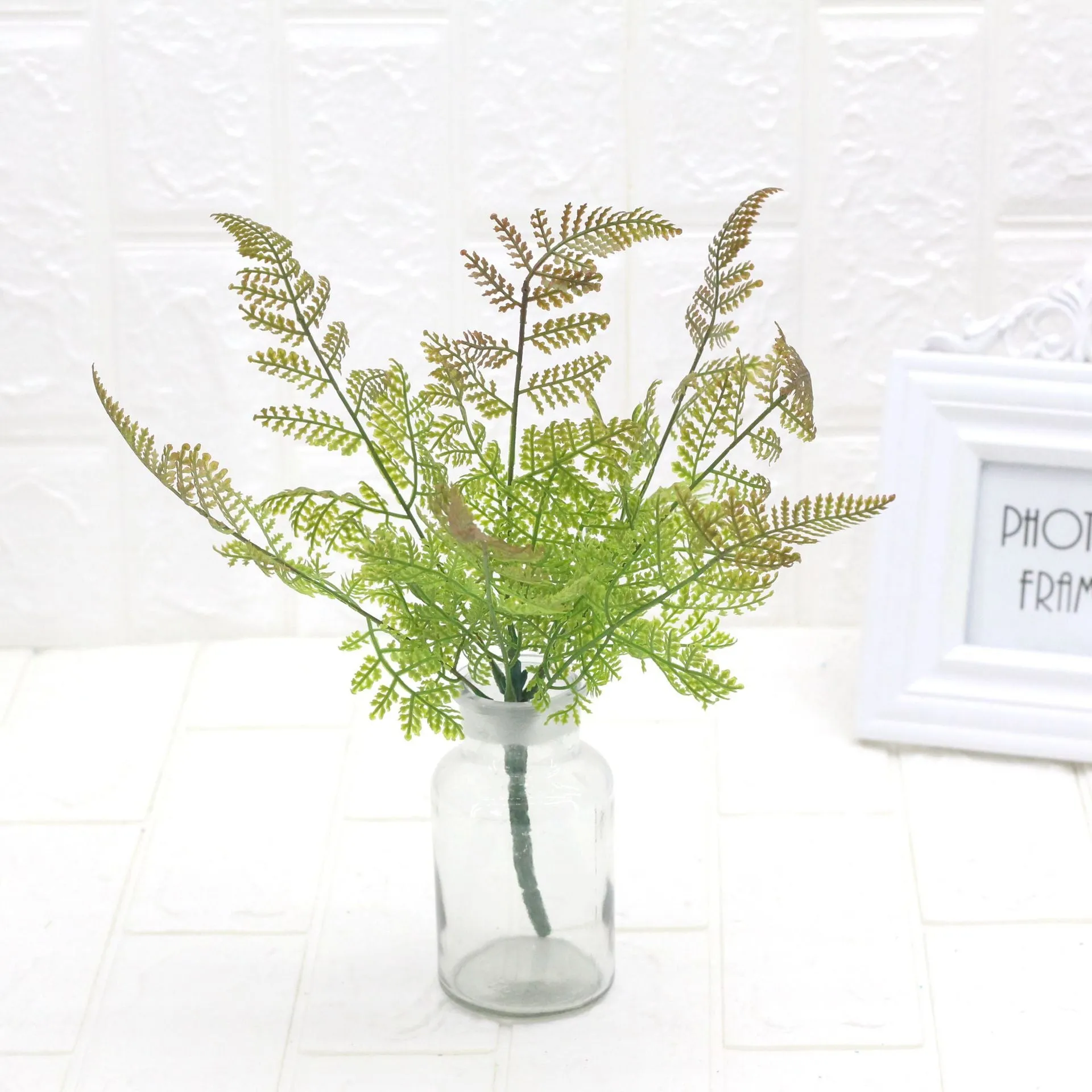 Artificial Plant Silk Flower Plastic Fake Green Plants 5PCS