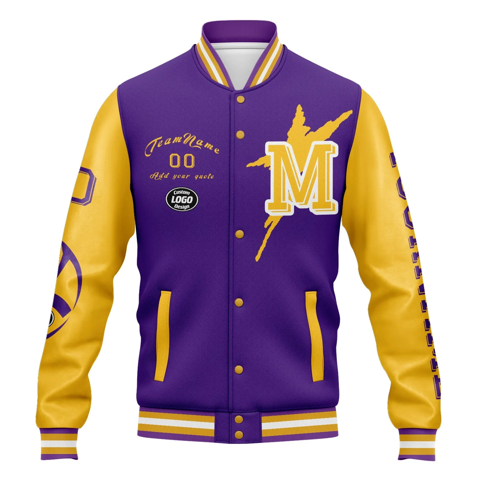 Custom Purple Yellow Minnesota Jacket and Sports Shoes Combo Offer Personalized Combo ZH-D020294-17
