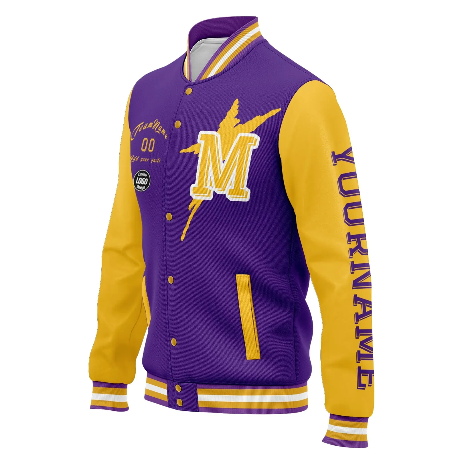 Custom Purple Yellow Minnesota Jacket and Sports Shoes Combo Offer Personalized Combo ZH-D020294-17