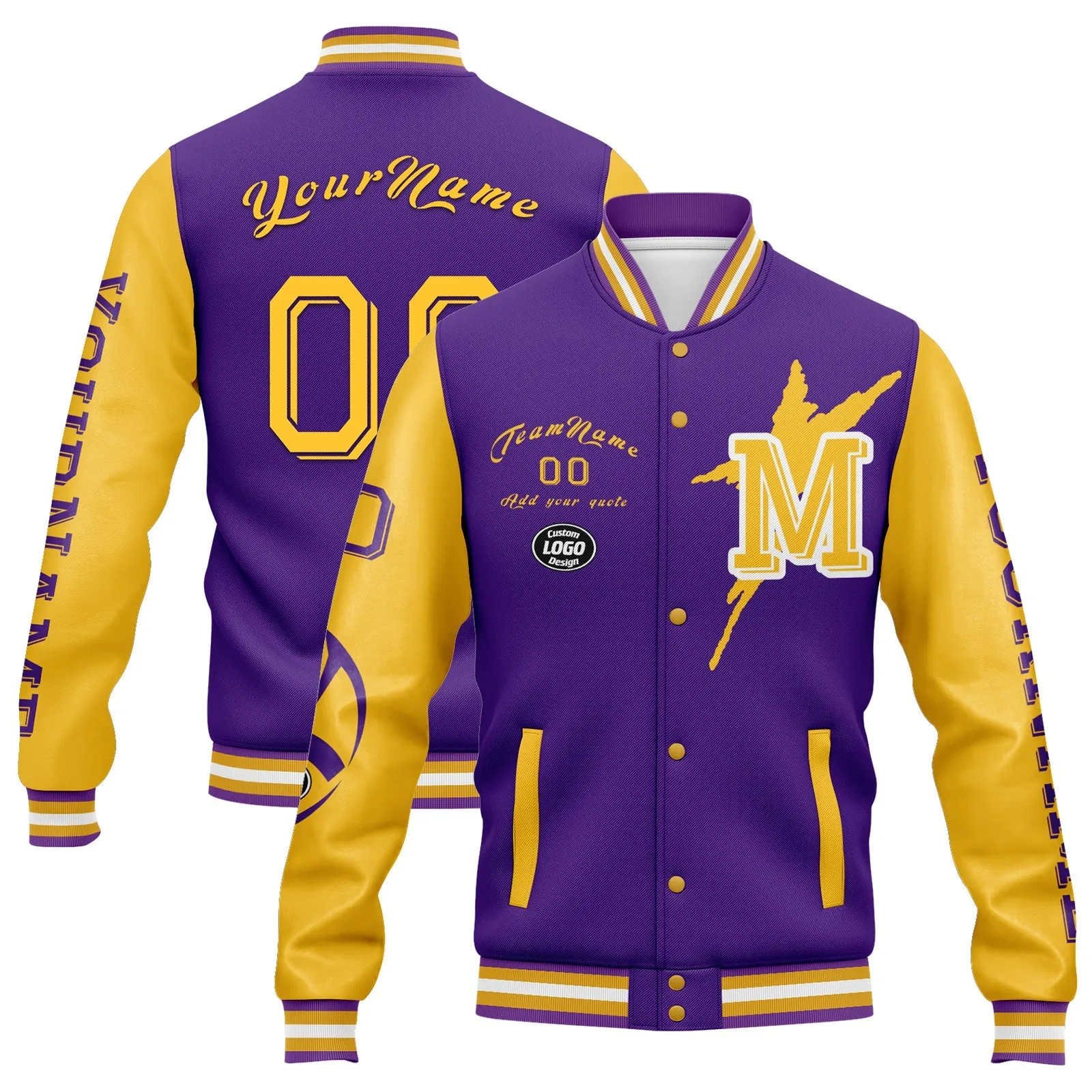 Custom Purple Yellow Minnesota Jacket and Sports Shoes Combo Offer Personalized Combo ZH-D020294-17