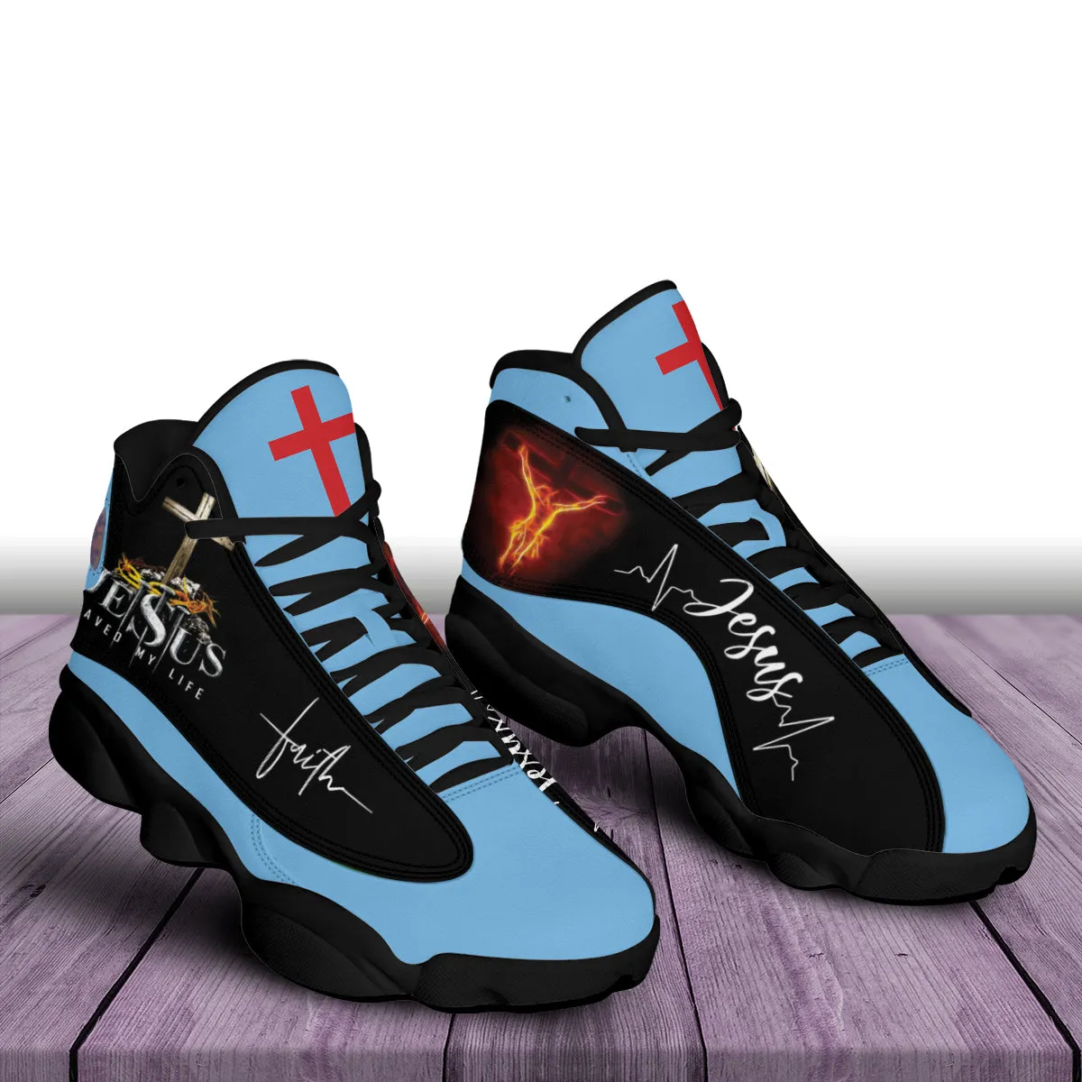 Jesus Saved My Life For Men Women - Christian Shoes - Jesus Shoes - Unisex Basketball Shoes