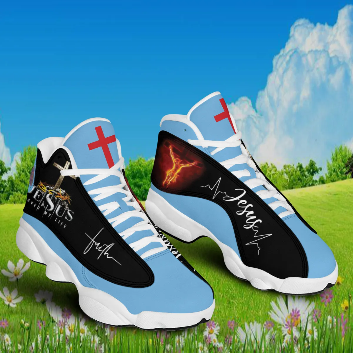 Jesus Saved My Life For Men Women - Christian Shoes - Jesus Shoes - Unisex Basketball Shoes