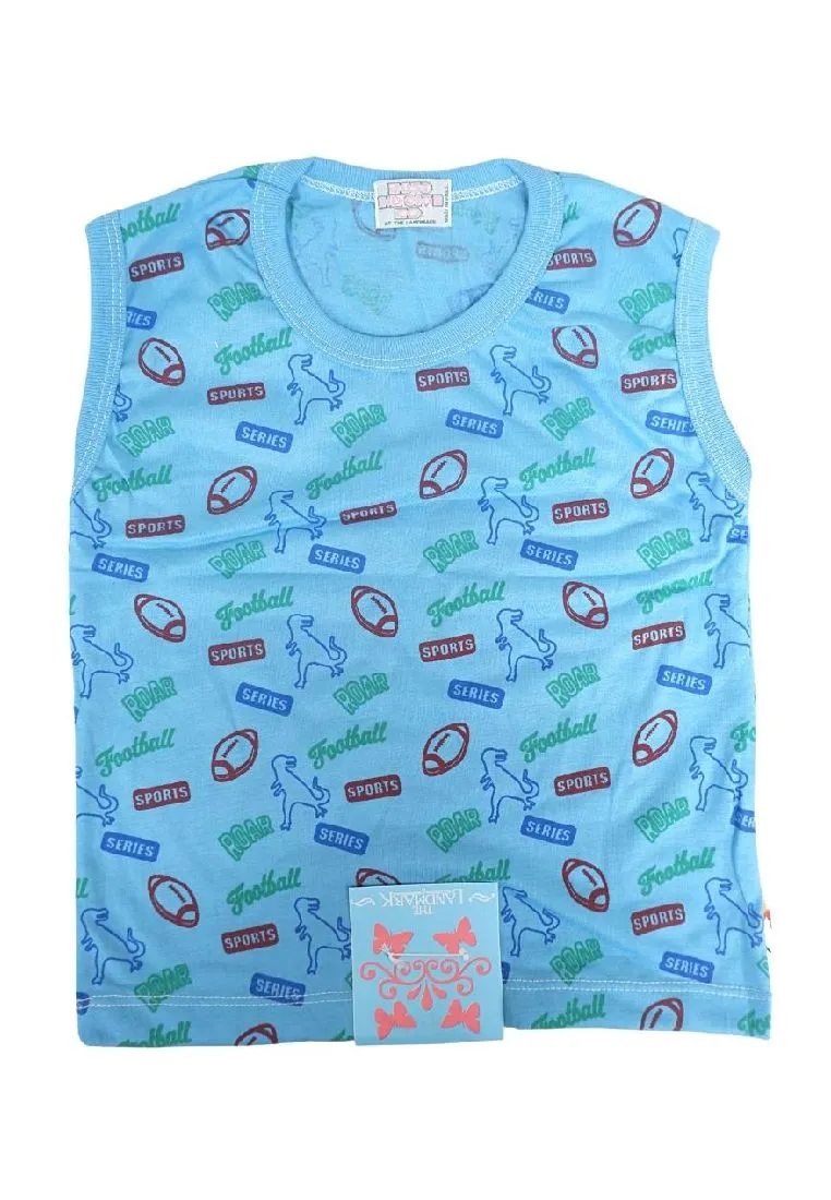 Landmark 2 in 1 Muscle Shirt Dino,Sun And Football,Sports - Light Gray/Dark Blue