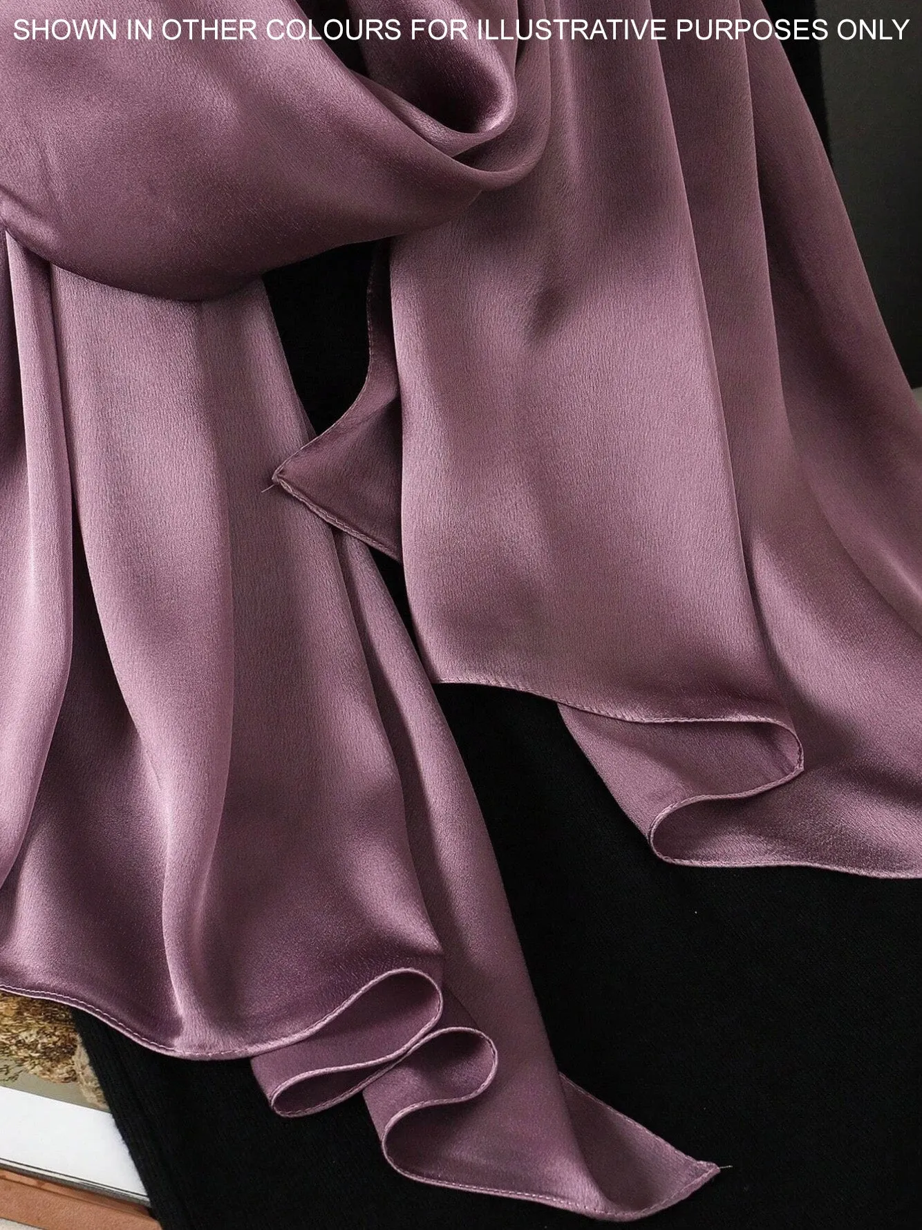 LONG PLAIN TERRACOTTA SATIN SCARF SHAWL WRAP