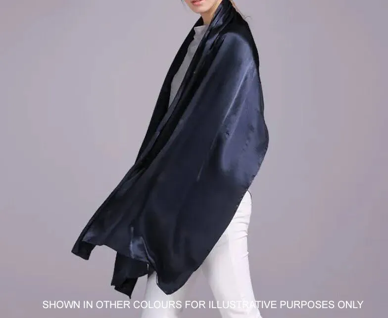 LONG PLAIN TERRACOTTA SATIN SCARF SHAWL WRAP