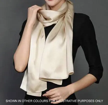 LONG PLAIN TERRACOTTA SATIN SCARF SHAWL WRAP