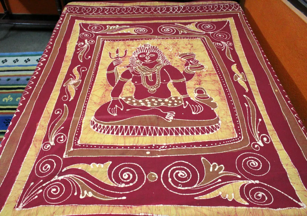 Lord Shiva Printed Cotton Wall Hanging Tapestry