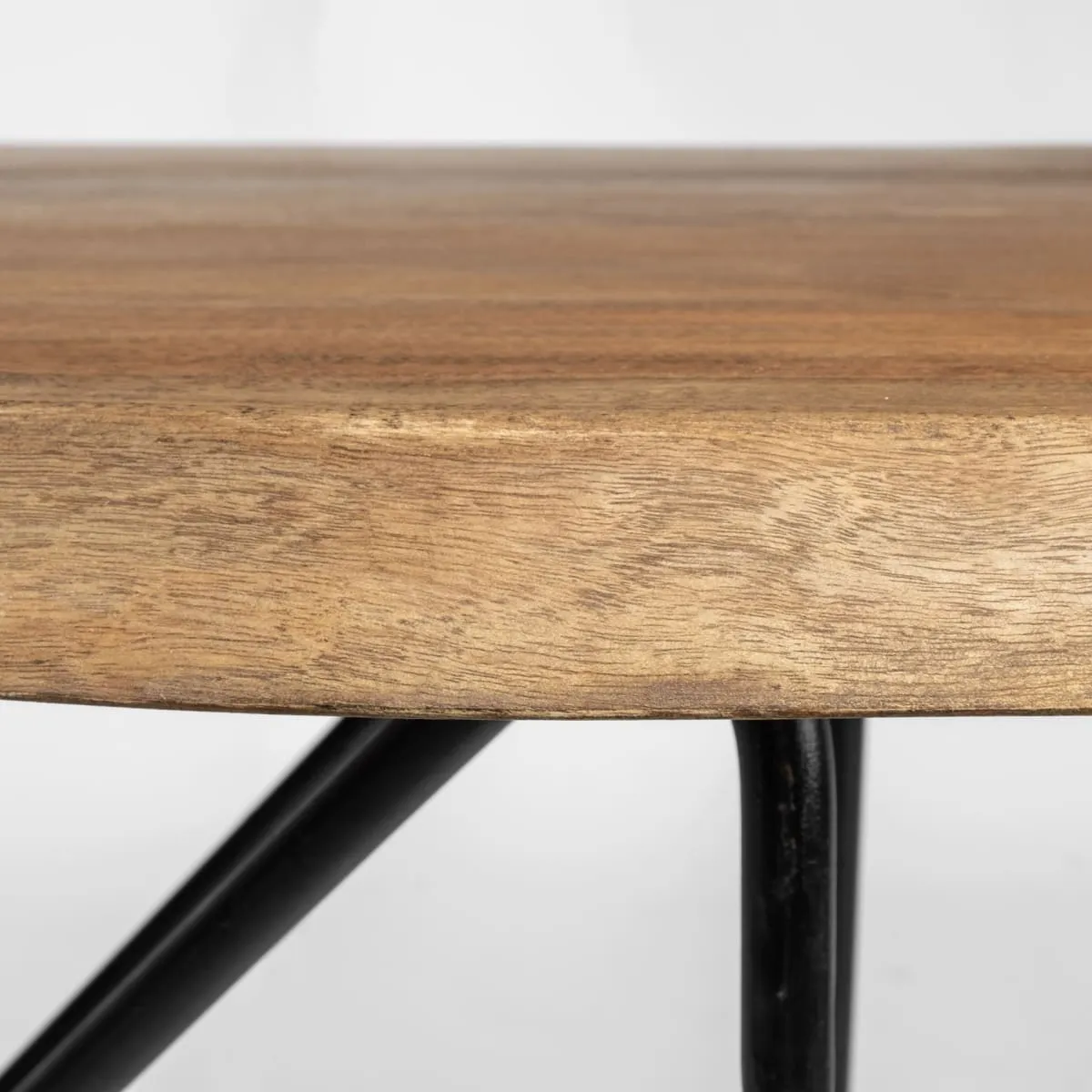 Papillion Office Desk Natural Wood | Black Iron