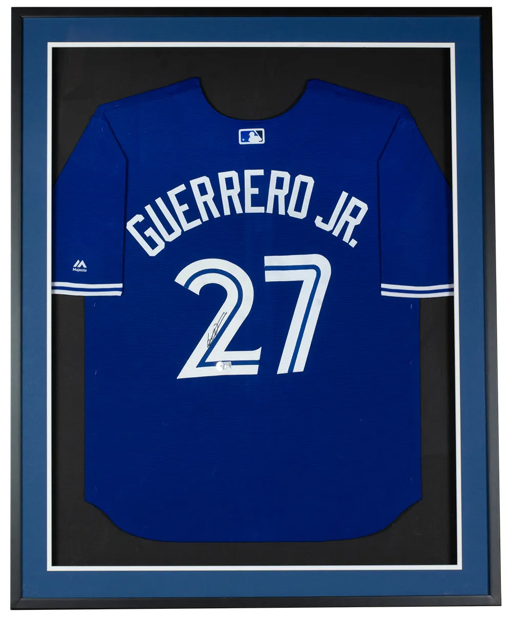 Vladimir Guerrero Jr. Signed Framed Toronto Blue Jays Majestic Jersey BAS